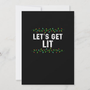 Lasst uns Lit Pajamas Funny Niedlich Lights Weihna Feiertagskarte