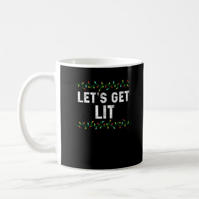 Lasst uns Lit Pajamas Funny Niedlich Lights Weihna Kaffeetasse (Links)