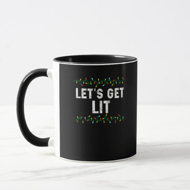 Lasst uns Lit Pajamas Funny Niedlich Lights Weihna Tasse (Links)