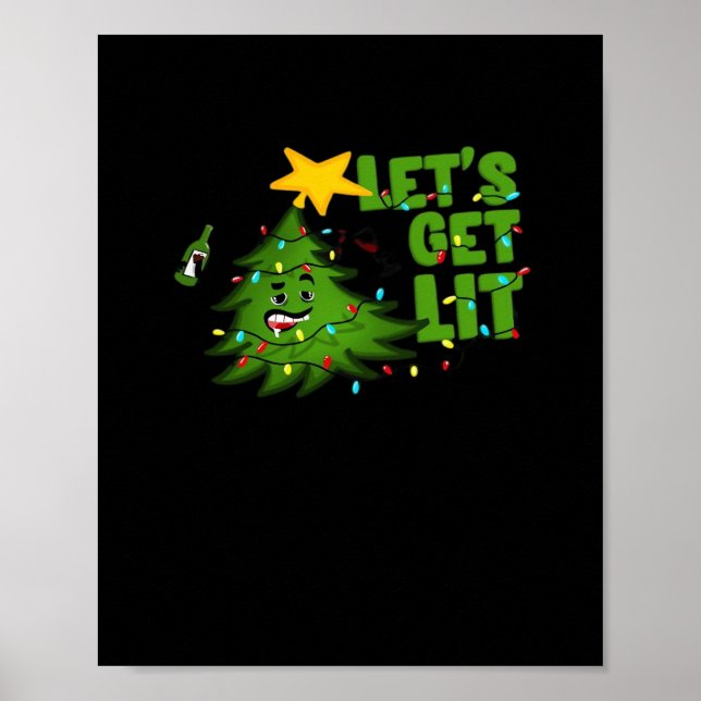 Lasst uns Lit Tipsy Weihnachtsbaum Funny Essential Poster (Vorne)