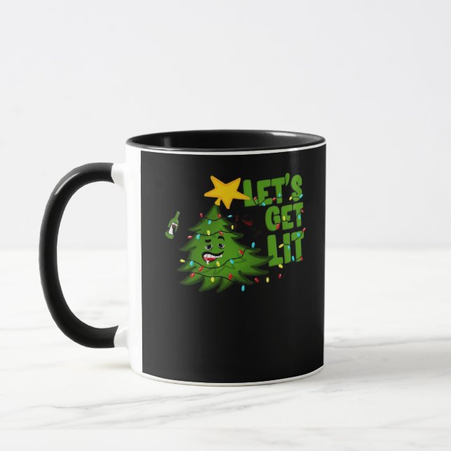 Lasst uns Lit Tipsy Weihnachtsbaum Funny Essential Tasse (Links)