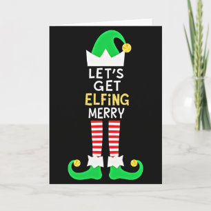 Lasst uns lustige Elfen-Weihnachtskarte machen Karte
