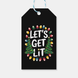 Lasst uns lustige Weihnachten trinken Xmas-Lichter Geschenkanhänger