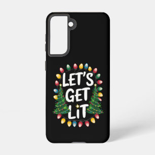 Lasst uns lustige Weihnachten trinken Xmas Lichter Samsung Galaxy Hülle