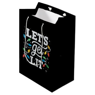 Lasst uns lustige Weihnachtsmann-Mützen-Weihnachts Mittlere Geschenktüte