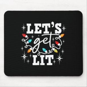 Lasst uns lustige Weihnachtsmannmütze Weihnachtsbe Mousepad
