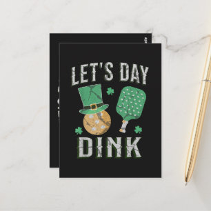 Lasst uns lustigen Pickleball trinken Postkarte