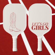 Lasst uns Mädchen Cowgirls Pickleball Paddel gehen