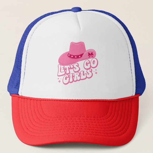 Lasst uns Mädchen gehen, Girls Trip, Retro Graphic Truckerkappe (Vorderseite)