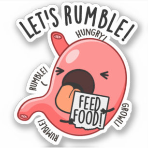 Lasst uns mal den Funny Stomach Pun Rummeln Aufkleber
