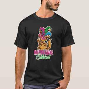 Lasst uns Mardi gras ihr alle Karneval Katzenmaske T-Shirt