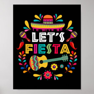 Lasst uns Mexikanische Fiesta Cinco De Mayo Party  Poster