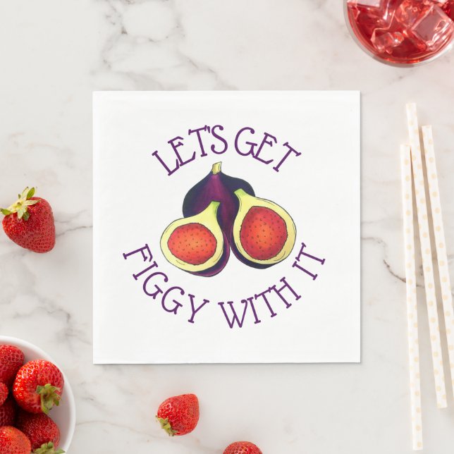Lasst uns mit den lustigen Figs vegetarisch Serviette (Beispiel)