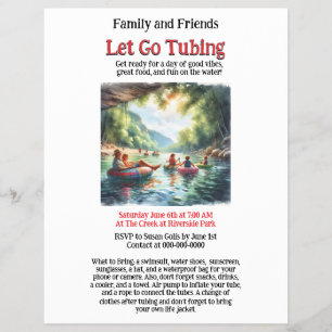 Lasst uns mit der Familie und Freunden Tubing gehe Flyer