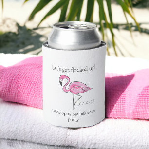 Lasst uns mit Flamingos auf die Junggesellinnenpar Dosenkühler