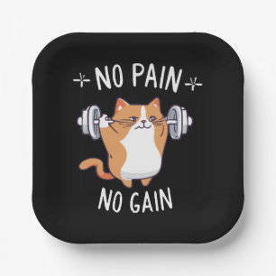 Lasst uns Muskeln aufbauen! Zeit im Fitnessstudio! Pappteller