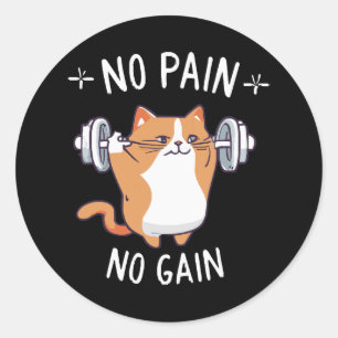 Lasst uns Muskeln aufbauen! Zeit im Fitnessstudio! Runder Aufkleber