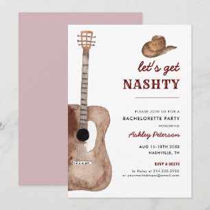 Lasst uns Nashty Nashville Nash Junggeselinnen-Abs Einladung