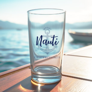Lasst uns Nauti Anker Blau Junggesellinnenabschied Glas
