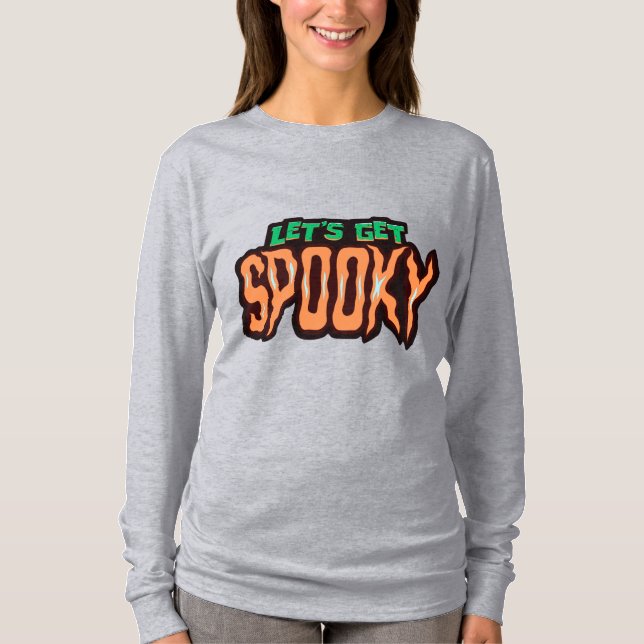 Lasst uns Orange und Grün zu Spooky Halloween beko T-Shirt (Vorderseite)