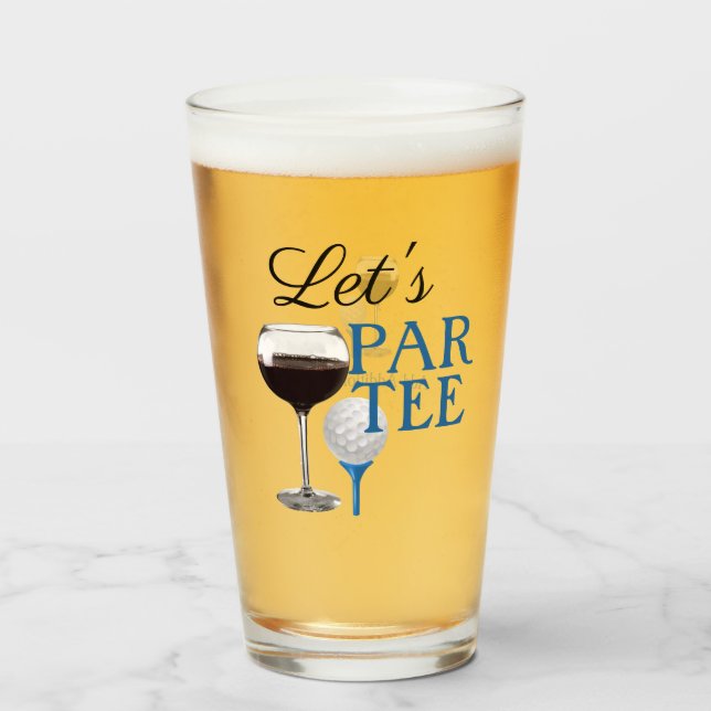 Lasst uns PAR T-SHIRT Glass Cup Glas (Vorne (Gefüllt))