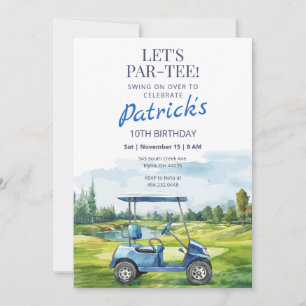 Lasst uns Par-T-Shirt Golf jeden Geburtstag einlad Einladung