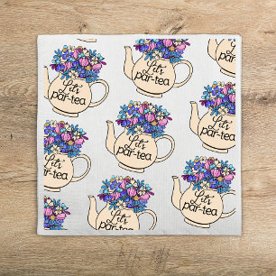 Lasst uns Par-Tea Florale Teekanne Mädchen Geburts Serviette