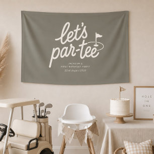 Lasst uns Par-tee Golf 1. Geburtstagsbanner Banner