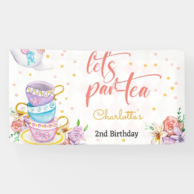 Lasst uns Par-Tee, Tee-Kindergeburtstag Banner (Horizontal)