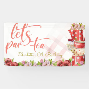 Lasst uns Par-Tee, Teeblume zum Geburtstag machen Banner