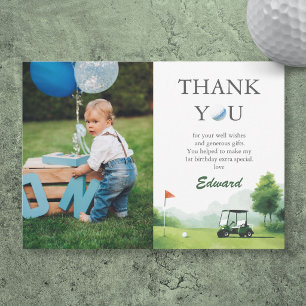 Lasst uns Par-Tee Wasserfarben-Golf-Buggy-Geburtst Dankeskarte
