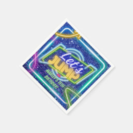 Lasst uns Party Bounce Neon Trampolin Park springe Serviette