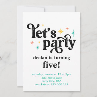 Lasst uns Party Einladung zum Geburtstag