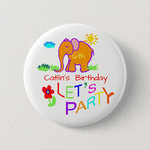 Lasst uns Party Elefanten farbenfrohe Name & Alter