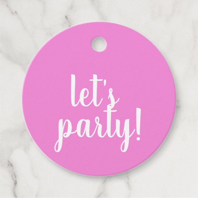 Lasst uns Party - Geschenkanhänger (Vorderseite)