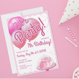 Lasst uns Party Girly Pink machen Einladung