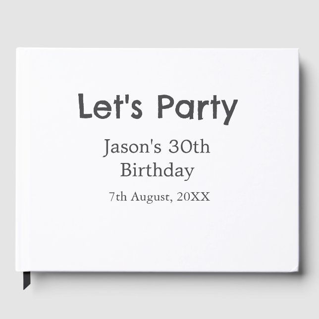 Lasst uns Party glücklich 30. Geburtstag, einfache Gästebuch (Vorderseite)