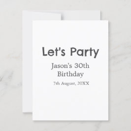 Lasst uns Party glücklich 30. Geburtstag, einfache Postkarte