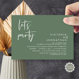 Lasst uns Party, Hochzeitstag-Party Einladung