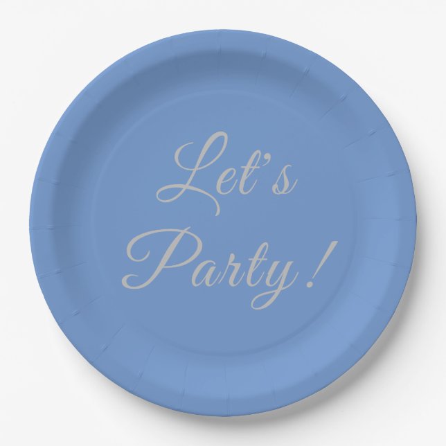 Lasst uns Party machen! 9 Zoll blaue Teller (Vorderseite)