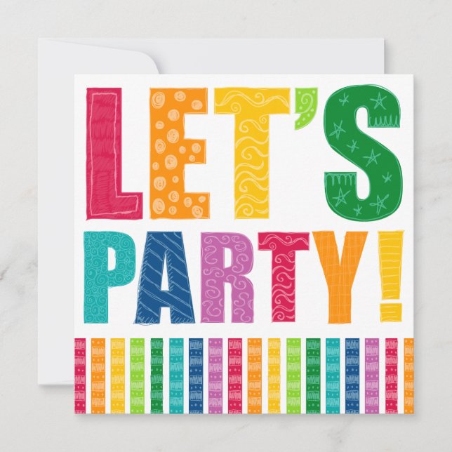 Lasst uns Party machen! Einladung (Vorderseite)