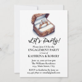Lasst uns Party machen! Elegante Ring Engagement P Einladung