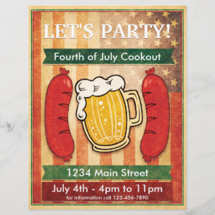 Lasst uns Party machen! Grill Amerikanische Unabhä Flyer