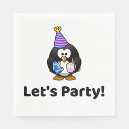 Lasst uns Party machen! Penguin Funny Birthday Par Serviette