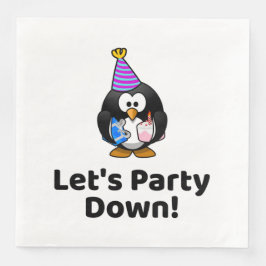 Lasst uns Party machen! Penguin Funny Birthday Par Serviette