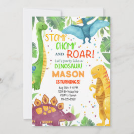 Lasst uns Party machen wie eine Dinosaurier zum Ge Einladung