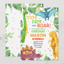 Lasst uns Party machen wie eine Dinosaurier zum Ge Einladung