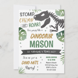 Lasst uns Party machen wie eine Dinosaurier zum Ge Einladung