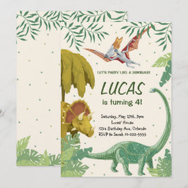 Lasst uns Party machen wie eine Dinosaurier zum Ge Einladung