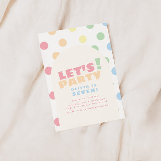Lasst uns Party Polka Dot Birthday einladen Einladung